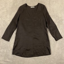 Reformation V-Neck Mini Shift Dress Womens Small Linen Tunic LBD Summer Party