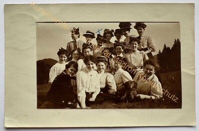 orig. Foto AK Giessen 1908 Mädchen Mode 