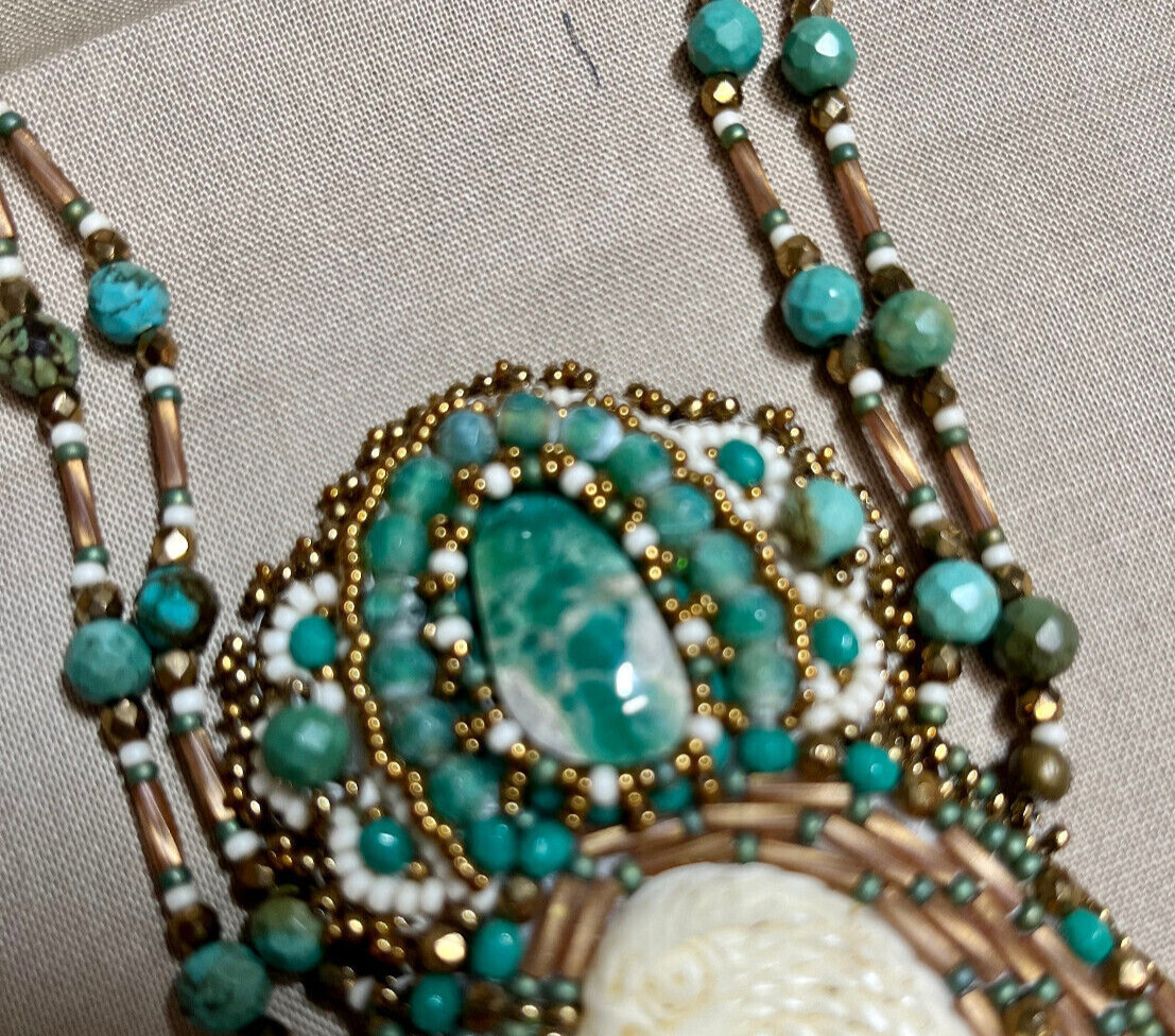 Hand crafted Native Indian inspired necklace, mai… - image 4