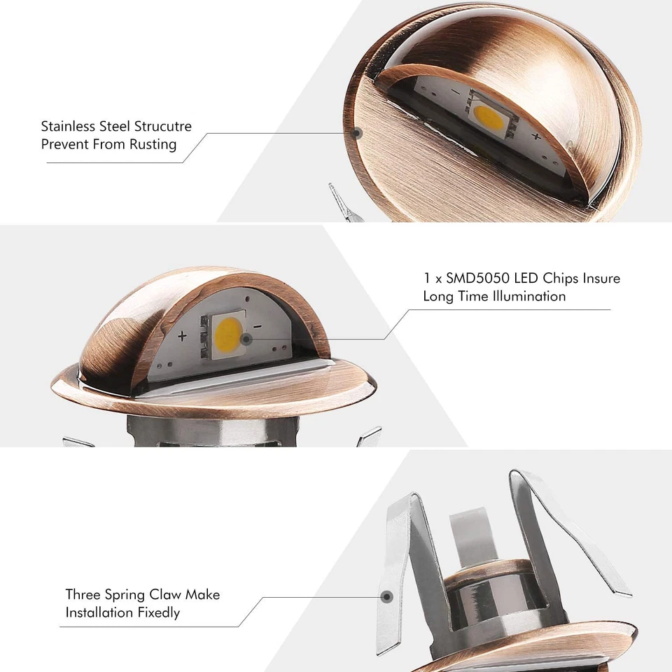10x Low Voltage LED Deck Light Outdoor Step Stairs Garden Yard Patio Landscape - Image 4 of 4