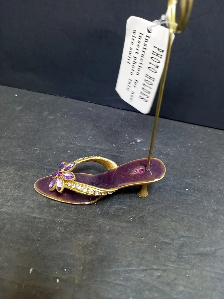 ❤️Fancy High Heel Shoe with 1 spiral prong for holding memos, pics & more - MINT - Image 3 of 4