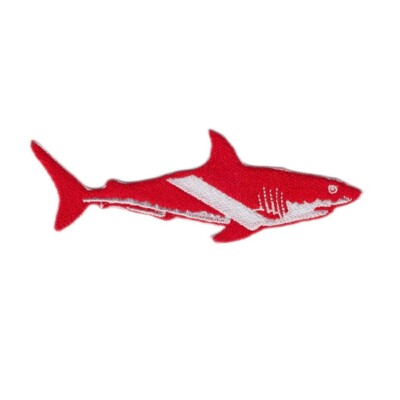 Diver Down Great White Shark Patch Scuba Ocean Embroidered - Iron On ...