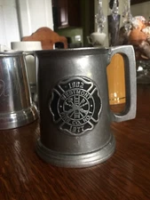 1977 Westport Fire Co No 1 pewter stein 75th anniversary Bon Chef Craft American