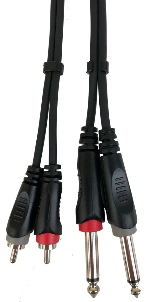 REV 12ft Unbalanced Audio Cable with Connectors: 2xRCA Plug to 2x1/4’’ Mono Plug - Image 4 of 4