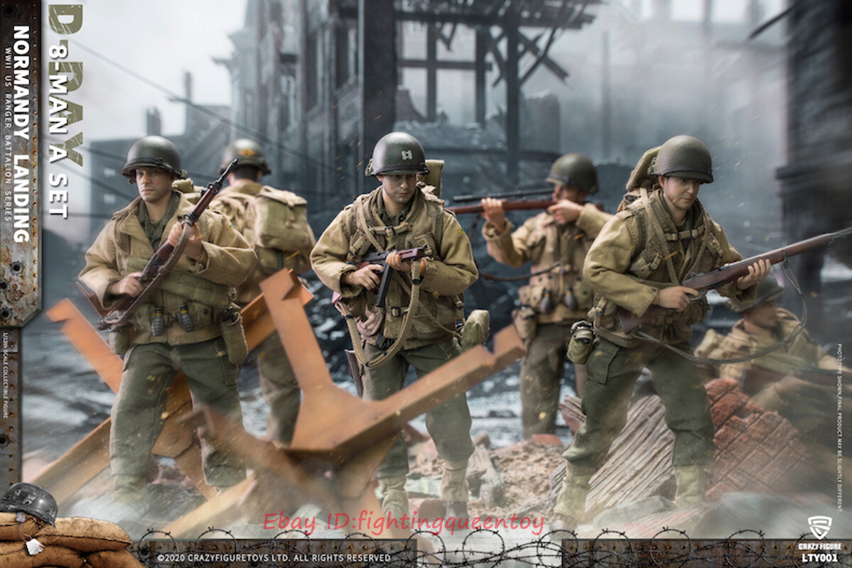 Crazy Figure 1/12 WWII U.S. Army On D-Day Deluxe Edition 8 Team
