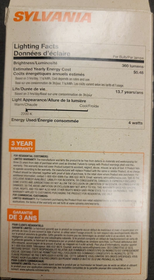 Vela decorativa equivalente Sylvania vintage LED ámbar brillo 40 vatios punta doblada Foto 2 de 2