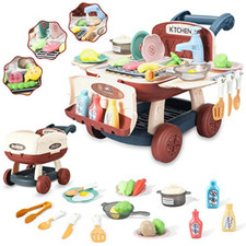 Ainek Kitchen Playset - Kids Pretend Play Toy with Lights  Music,...