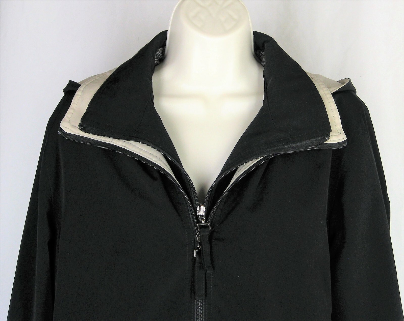 Liz Claiborne Parka Black/Tan Charcoal 