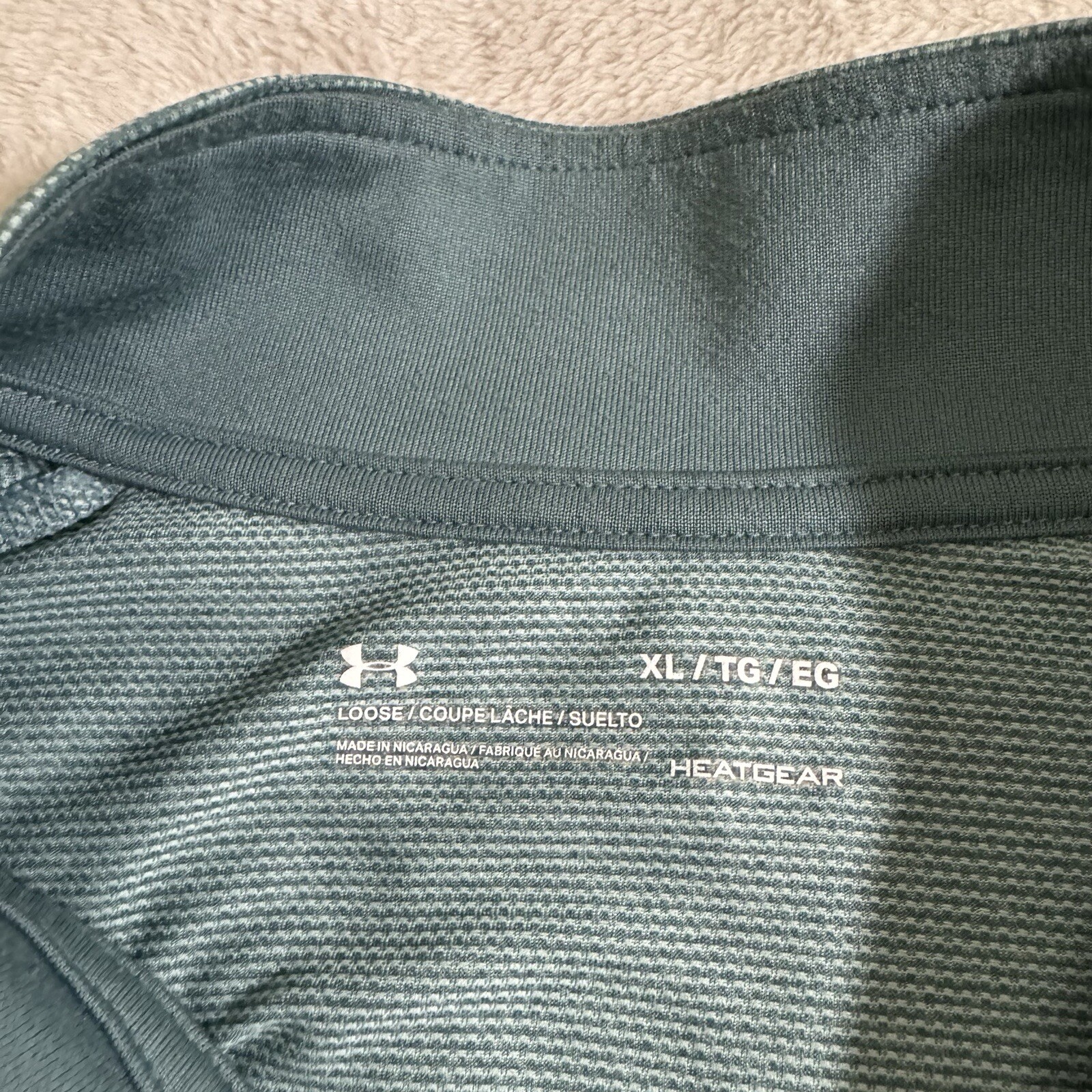 Under Armour Sweater Mens XL Green Heat Gear 1/4 Zip Pullover Long Sleeve