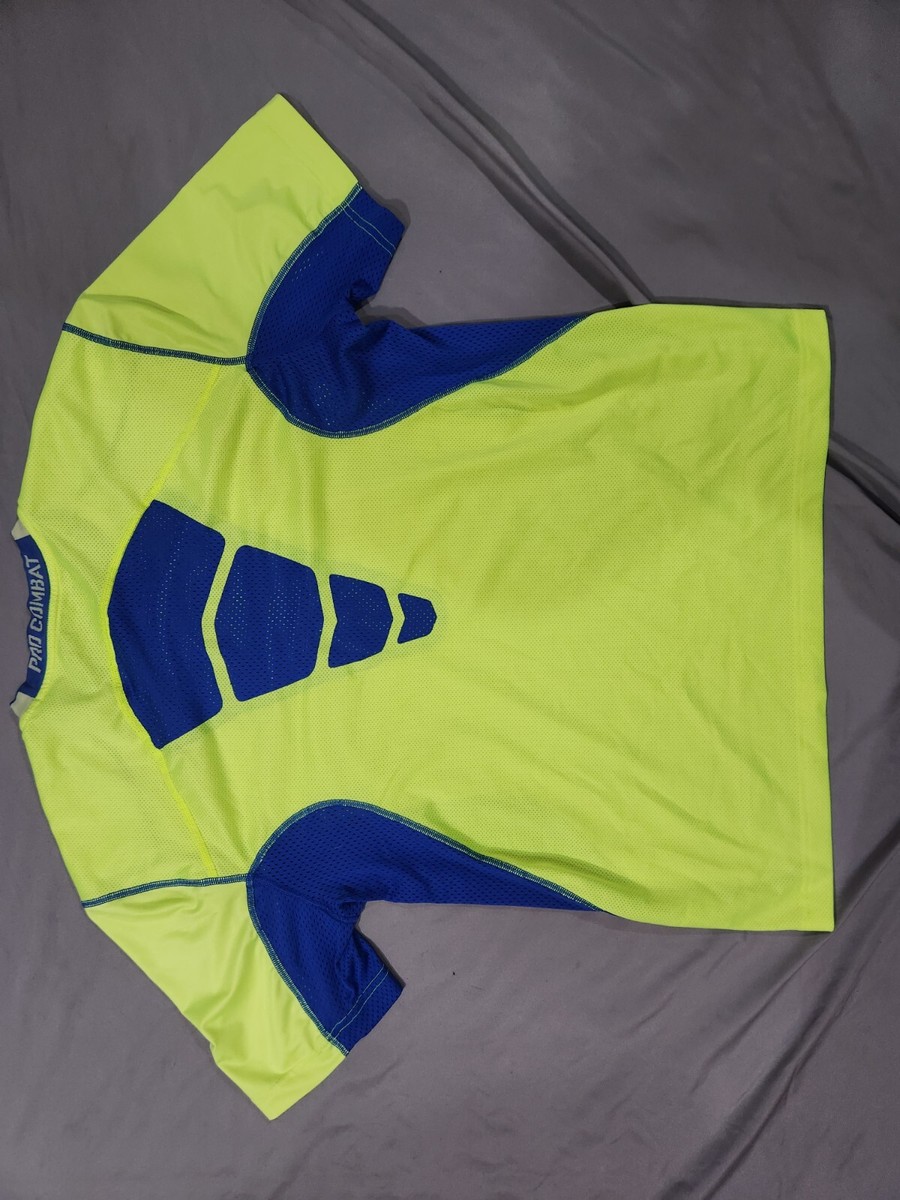Nike Pro Combat Dri-FIT セットアップXL 紫/黄 Nike Pro-Combat DriFit Short Sleeve Shirt Large Fitted L