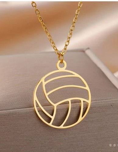 Unisex Stainless Steel Golden Plated Sports Style Hollowed Out Volleyball... - Picture 4 of 4