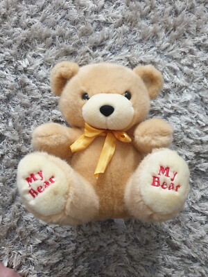 Dandee Teddy My Bear hellbraun Plüschgelb Schleife