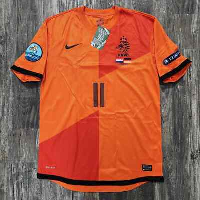 NIKE正規 オランダ代表 ロッベン EURO2012予選 アウェイユニフォーム 2012 Nike Netherlands Home Soccer Jersey Arjen Robben Men M UEFA