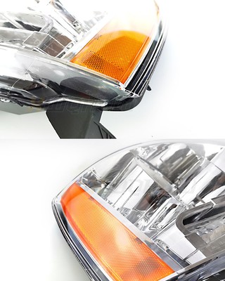 Pair Of Halogen Headlight Assemblies For 2010-2015 GMC Terrain - Chrome Housing, Clear Lens - View #2