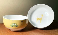 hankook chinaware child/baby bowls set 2 zoo 0997 pattern korea giraffe train