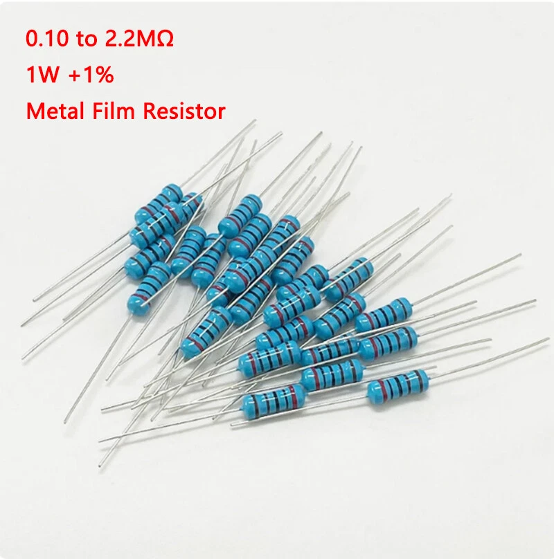 MARKENLOS/GENERISCH 50 Stück 1 W Metallfilm Widerstand Fehler ±1%Vollzeitbereich 0,1Ohm bis 2,2mOhm