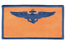 3.25" NAVY NAVAL AVIATOR PILOT NAME TAG BLUE WINGS EMBROIDERED PATCH