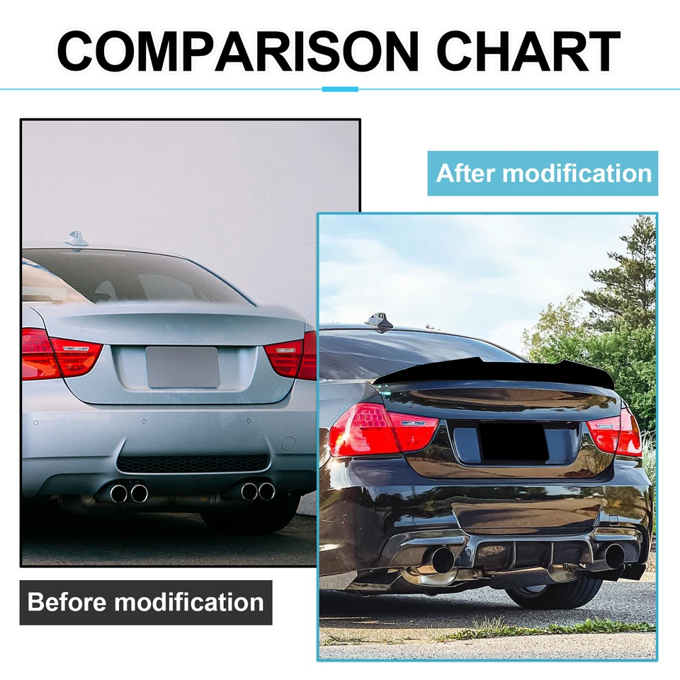 Alerón de maletero estilo PSM para BMW Serie 3 E90 323i 325i 328i 2006-2011 Foto 4 de 4