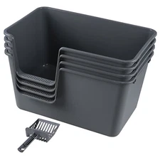 2/4 Extra Large Cat Litter Box Big Kitty Pan Pet Animal Giant Plastic High Sides