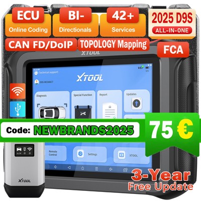 XTOOL D9S Auslesegerät KFZ OBD2 Diagnosegerät Scannner Alle System ECU Codierung