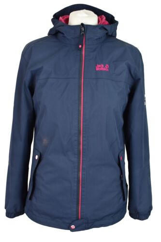 JACK WOLFSKIN Blue Padded Jacket size Eu 152 Girls Full Zip OutdoorsOuterwear - 第 1/13 張圖片