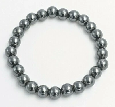 NC BRACELET EN PIERRE NATURELLE POLIE HÉMATITE bijoux chakra perle 8mm AA