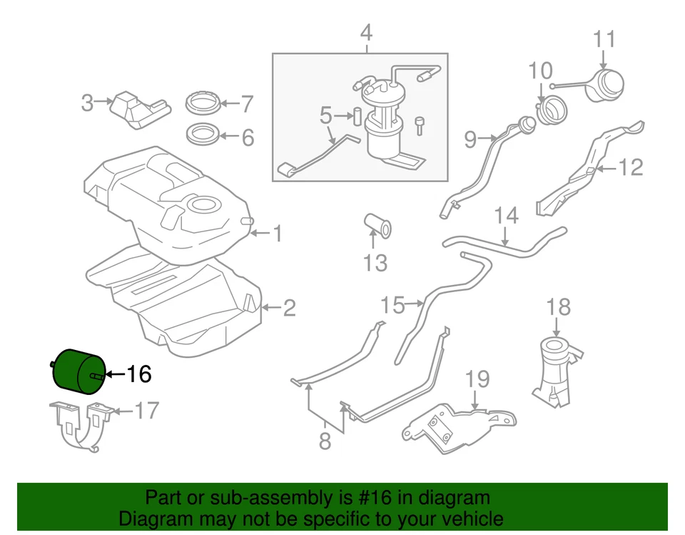Filtro de combustible original Ford YF1Z-9155-CA Foto 2 de 4