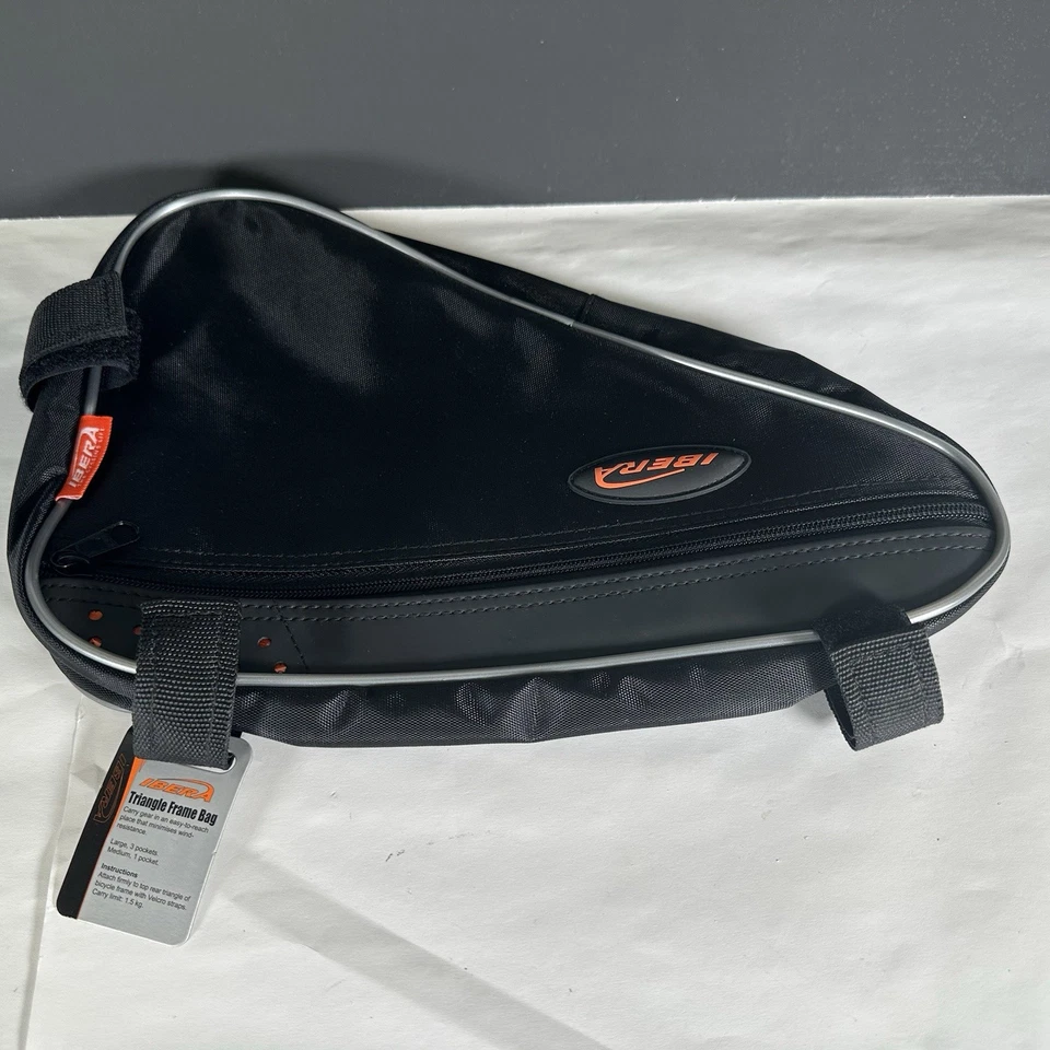 "Ibera Triangle Bike Frame Bag – Water-Resistant Saddle Bag, Black & Orange - Image 2 of 4