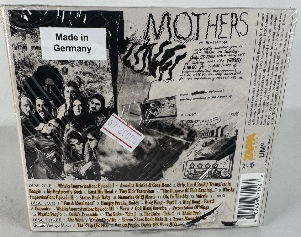Frank Zappa - Mothers of Invention Whiskey a Go Go 1968 - New & Sealed 3 CD Set - Image 2 of 2