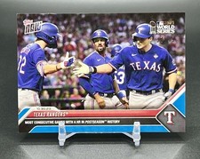 Texas Rangers 37/49 Blue 2023 Topps Now Most Consecutive PS Games With HR #1065