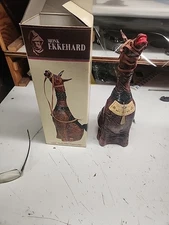 Vintage DONKEY Leather Figurine Monk Ekkehard Vento Wine Decanter Empty 14"RARE