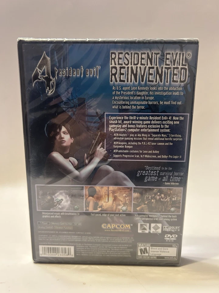 Resident Evil 4 (FIRST PRINT) PS2 Black Label New/ Sealed PlayStation 2 Y-Fold - Image 2 of 4