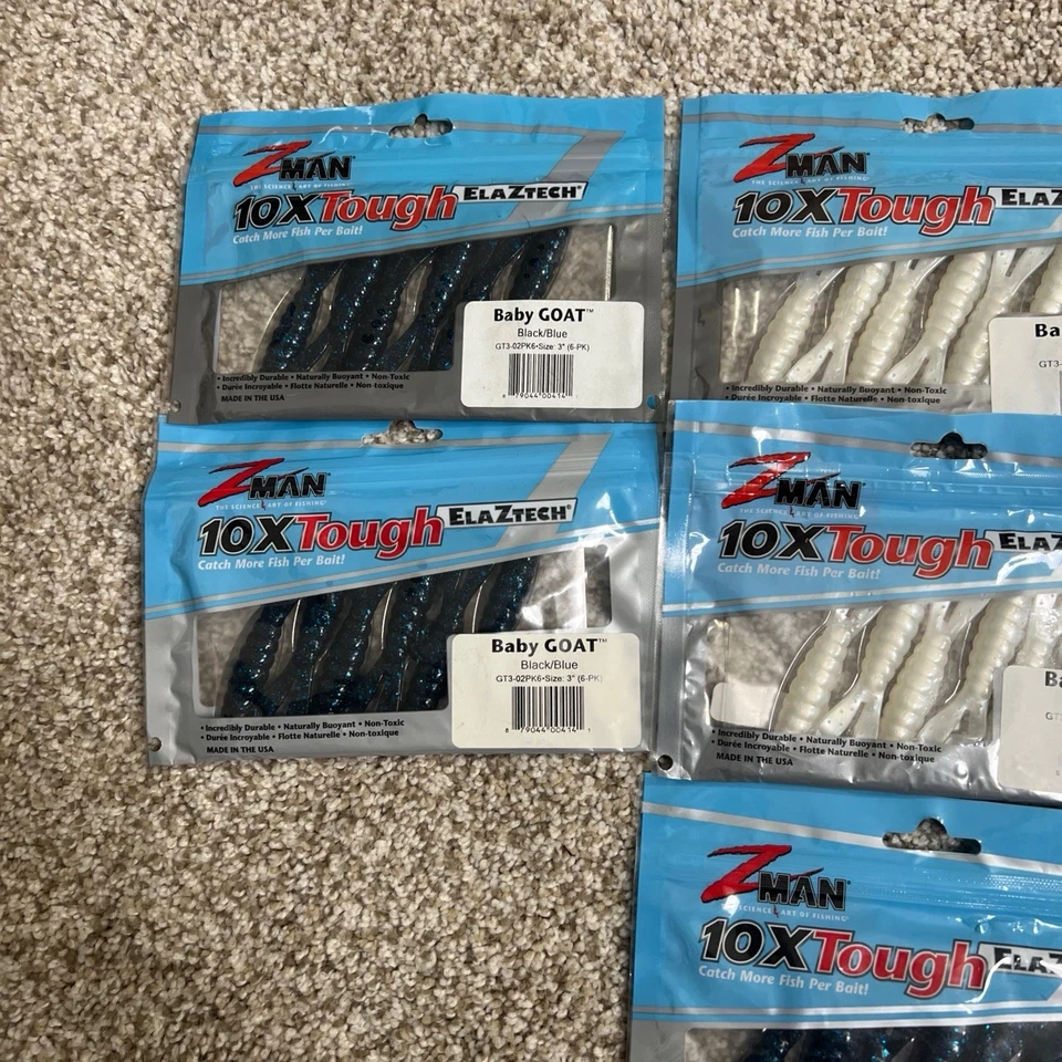 批量 8 件 Zman Elaztech Lure 婴儿山羊 混合 批量 全新 — 第 4/4 张图片