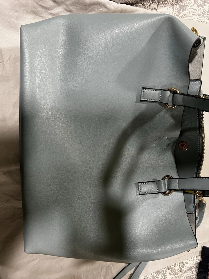 Marc New York Leather Tote Bag with Dual Handles Blue - Image 3 of 4