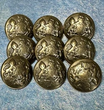  12 Vintage British General Service Uniform Buttons. Brass Dome Back