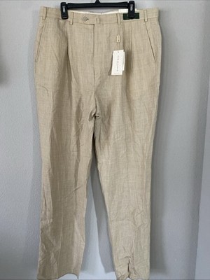 Mens Booser International Caracciolo Napoli Dress Pant Made in Italy Tan Size