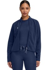 Med Couture Layers Women's Scrubs Fleece Warm Up Jacket MC384 NAVY Navy