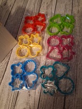 Lot of 24 Miscellaneous Colorful Plastic Cookie Cutters Holiday/Seasonal Mix