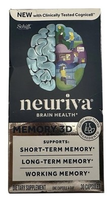 Schiff Neuriva Brain Health Memory 3D - 30 Capsules Expires 08/2027 - New In Box