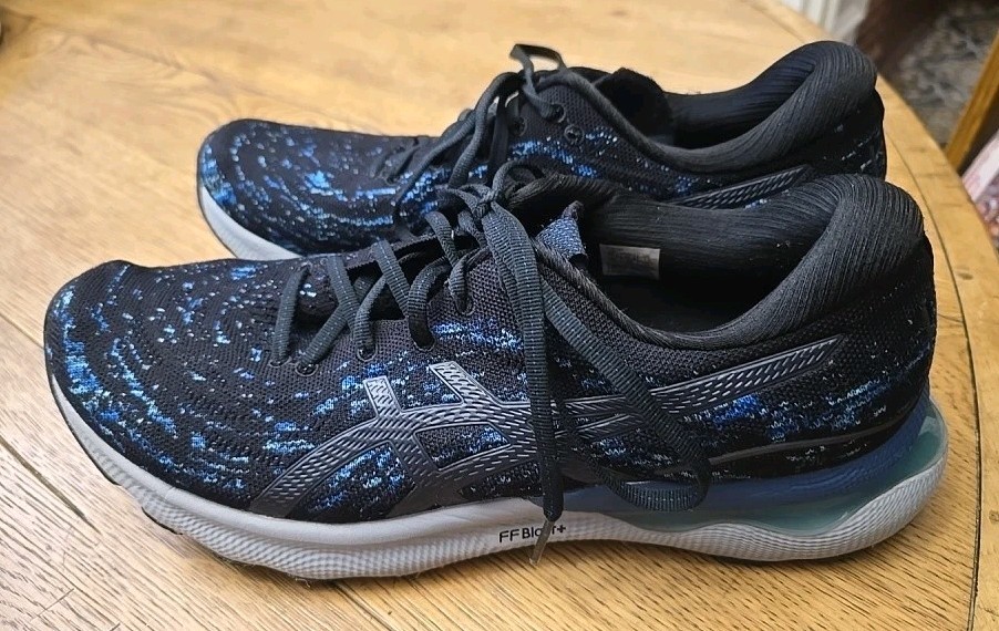 ASICS Gel-Nimbus 24 MK Knit Runner Shoe Black/Mako Blue~ Men's