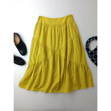 Mina Perhonen Muisti Silk Cotton Yellow Long Skirt 36 Used