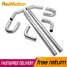 Universal 3 Inch Exhaust Tubing Mandrel Bend Pipe Straight U-Bend Kit 8Pieces