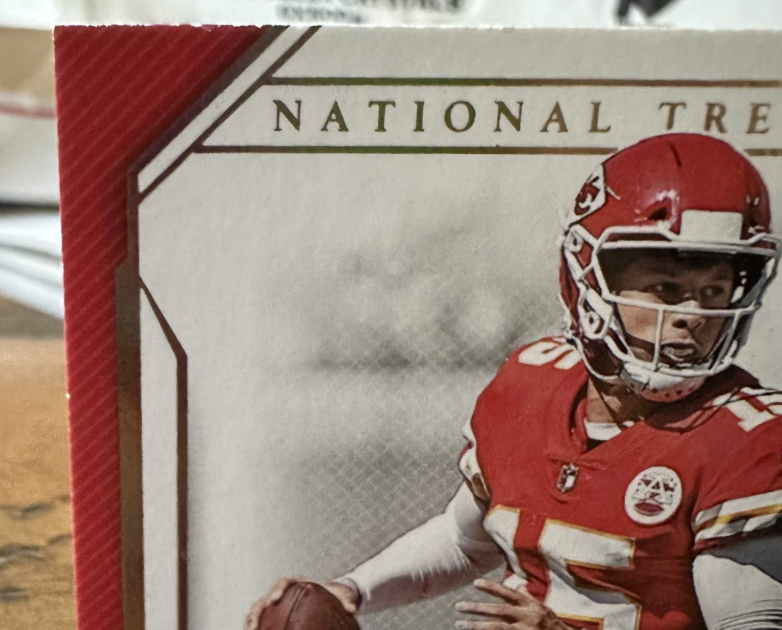 2018 Patrick Mahomes National Treasures Century Materials Gold /10 Player Worn  view 3