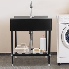 Stainless Steel Sink, Free Standing Single Bowl Kitchen Sink, Sink for Kitchen