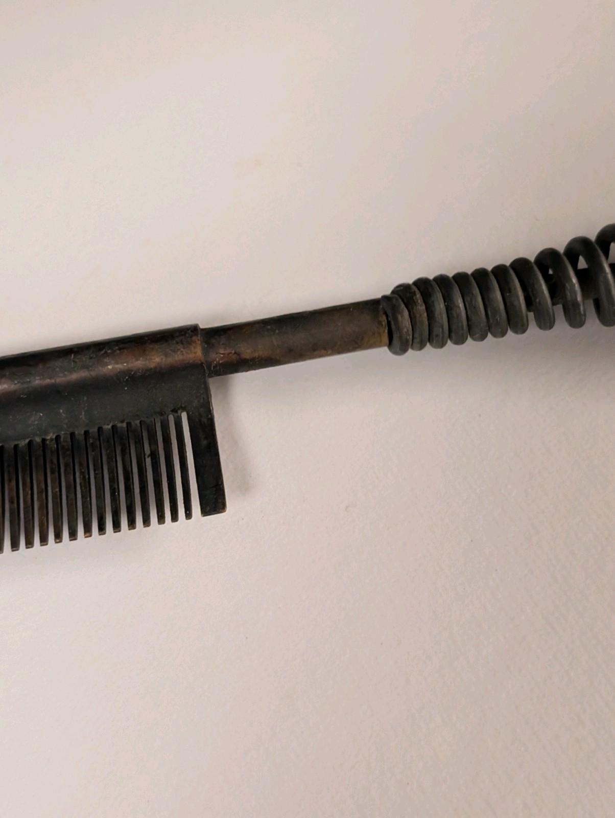 Vintage Kentucky Maid Brass Hair Straightener Pressing Hot Comb Metal Handle