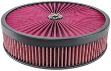 JEGS 500034 Flow-Thru Air Cleaner Assembly 14 in. x 3 in. Black