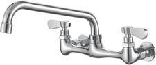 Wall Mount Kitchen Faucet Commercial Sink Faucet with 8 Inch Swivel Spout