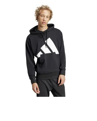  Kapuzen Hoodie HERREN Adidas Essentials French Terry mit großem Logo Schwarz  - Bild 1 von 4