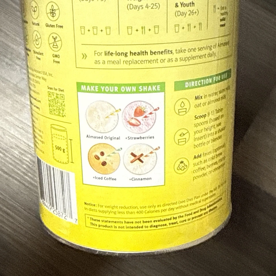 Kit de pérdida de peso de proteína en polvo Almased batido de reemplazo de comidas naturales lote de 3 Foto 4 de 4