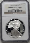1990-S Proof $1 American Silver Eagle NGC PF69 Ultra Cameo Vintage Brown Label